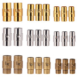 Brass Locking Tube Magnetic Clasps, Column, Mixed Color, 15x7mm, 17x7mm, 18x10mm, Hole: 4.8~8mm