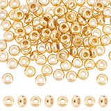 100Pcs 304 Stainless Steel Spacer Beads, Flat Round, Golden, 4x2mm, Hole: 1.6mm