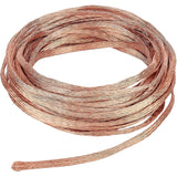Braided Bare Copper Wire, Flat, Raw(Unplated), 3x0.8mm, about 26.25 Feet(8m)/pc