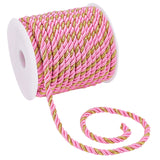 Polyester Thread, 3-Ply, Hot Pink, 5mm, about 16.40 Yards(15m)/Set