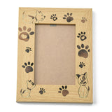 Rectangle with Dog & Paw Print Wooden Photo Frames, with PVC Clear Film Windows, for Pictures Wall Decor Accessories, Saddle Brown, 218x168mm