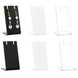 Acrylic Earring Display Frame, L-shaped, Mixed Color, 1-3/8x1-3/4x3-3/8 inch(3.5x4.5x8.7cm), 3 colors, 2pcs/color, 6pcs/set