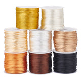 8 Rolls 8 Colors Nylon Rattail Satin Cord, Beading String, for Chinese Knotting, Jewelry Making, Mixed Color, 2mm, about 10.93 yards(10m)/roll, 1 roll/color