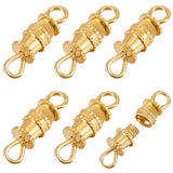 20Pcss Brass Screw Clasps, Real 18K Gold Plated, 14x4mm, Hole: 3x2mm