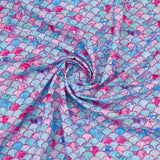 Fish Scale Pattern Polyester-Cotton Fabric, for DIY Bag Cloth Accessories, Colorful, 1482x1000x0.2mm