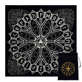 2Pcs 2 Style Lint Square Tarot Tablecloth, Tarot Card Mat, with Cloth Packing Pouches Drawstring Bags, Black, 18~495x13~495x0.4~0.8mm, 1pc/style