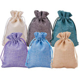 30Pack 6 Color Burlap Bags with Drawstring Gift Bags Jewelry Pouch for Wedding Party and DIY Craft, 4.5 x 3.7 Inch