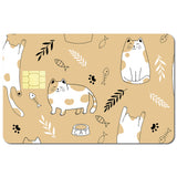 PVC Plastic Waterproof Card Stickers, Self-adhesion Card Skin for Bank Card Decor, Rectangle, Cat Shape, 186.3x137.3mm