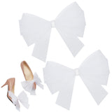 Bowknot Organza Shoe Decorations, White, 175x185x8mm