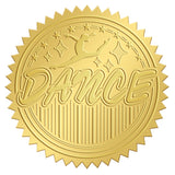 Self Adhesive Gold Foil Embossed Stickers, Medal Decoration Sticker, Dancer Pattern, 50x50mm