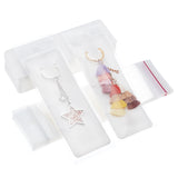 100Pcs Paper Keychain Display Cards, with 100Pcs OPP Cellophane Bags, White, 15x5.2x0.03cm