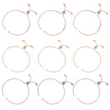 Brass Slider Bracelets Making, with Cubic Zirconia, Box Chains, Long-Lasting Plated, Mixed Color, 9.4 inch(24cm), 1mm, Hole: 1.5mm, 12pcs/box