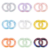 18Pcs 9 Colors Zinc Alloy Spring Gate Rings, Round Ring, Mixed Color, 7 Gauge, 20x3.5mm, 2pcs/color