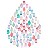 100Pcs Transparent Glass Charms, Dyed & Heated, Teardrop, Mixed Color, 13.5x8x6.5mm, Hole: 1.2mm