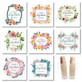 80Pcs 8 Styles Custom Lip Balm DIY Label Sticker, Coated Paper Paster, Self-Adhesive Stickers, Square, Floral Pattern, 5x5cm, 10pcs/style