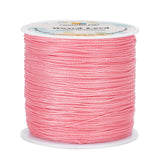 1 Roll Round Waxed Polyester Cords, Twisted Cord, Pink, 0.5mm, about 115.92 yards(106m)/roll