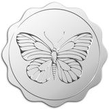 Custom Silver Foil Embossed Picture Sticker, Award Certificate Seals, Metallic Stamp Seal Stickers, Flower with Word Honor Roll, Butterfly Pattern, 5cm, 4pcs/sheet