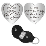 1Pc 201 Stainless Steel Commemorative Coins, Inspirational Quote Coin, Flat Round, with 1Pc PU Leather Guitar Clip, Heart, Coin: 26x2mm