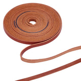 Cowhide Cord, for Necklace & Bracelet Making Accessories, Saddle Brown, 6x2mm