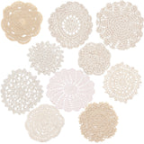 Cup Mat Cotton Coaster, Crochet Cotton Lace Coasters, for Drinks Home Decoration, Bisque, 10pcs/set