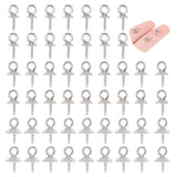 90Pcs 3 Size 201 Stainless Steel Cup Peg Bails Pendants, for Half-driled Beads, Stainless Steel Color, 10x4~6mm, Hole: 2mm, Pin: 1mm, 30Pcs/size