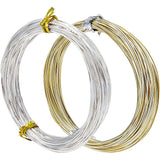 2Pcs 2 Color Copper Wire, Square, Golden & Silver, 0.4x0.4mm, 15m/pc, 1Pc/color, 30m/box