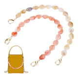 2Pcs 2 Colors Bag Chain Straps, with Acrylic Beads and Light Gold Alloy Spring Gate Rings, for Bag Replacement Accessories, Mixed Color, 31.5cm, 1pc/color