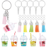 DIY Fruit Juice Keychain Making Kit, Including Acrylic & Faux Suede Tassel Pendant Decorations, Iron Split Key Rings, Mixed Color, 35Pcs/bag