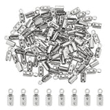 304 Stainless Steel Folding Crimp Ends, Stainless Steel Color, 8.5x3mm, Hole: 1.2mm, 100pcs/box, Inner Diameter: 2.5mm