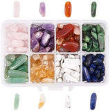 Natural Gemstone Chips Beads, Ruby in Zoisite/Citrine/Lapis Lazuli/Howlite/Amethyst/Carnelian/Green Aventurine/Rose Quartz, 11x7x3cm, about 25~27g/compartment