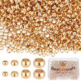 800Pcs 4 Styles 304 Stainless Steel Spacer Beads, Rondelle, Real 24K Gold Plated, 1.5~3x1~2mm, Hole: 0.8~1.8mm, 200pcs/style