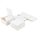 Foldable Cardboard Paper Jewelry Boxes, Gift Packaging Boxes, Square, White, 4x4x2 inch(10x10x5cm)