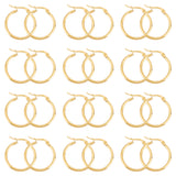 Ring 304 Stainless Steel Hoop Earrings, Golden, 12 Gauge, 23~25x2mm, Pin: 1x0.7mm, 12pairs/box