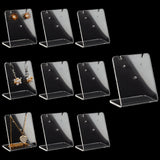 10Pcs Acrylic Earring Stands Displays, L-shaped, Clear, 3x5x5.5cm, Hole: 1.4mm