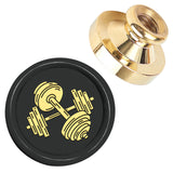 Golden Tone Wax Seal Brass Stamp Heads, for Wax Seal Stamp, Dumbbell, 25x14.5mm