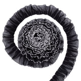 8 Yards Polyester Pleated Lace Trim, Ruffled Lace Ribbon for Garment Accessories, Black, 1-5/8 inch(40mm)