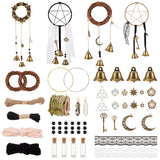 DIY Bell Jewelry Kits, including Glass Bottle Bead Containers, Polyester Ribbon, Alloy Pendants, Iron Bell Pendants, Antique Bronze, 103.5x12.5mm