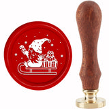 Brass Wax Seal Stamp with Handle, for DIY Scrapbooking, Santa Claus, 3.5x1.18 inch(8.9x3cm)