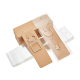 100Pcs Cardboard Jewelry Display Cards for Keychain, with 100Pcs  Rectangle OPP Cellophane Bags, Jewelry Hang Tags, Rectangle, BurlyWood, Card: 21.5x6x0.02cm, Hole: 8mm
