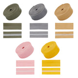 5Pcs 5 Colors Flat PU Leather Folded Edge Band, for Pillow Decor, Mixed Color, 20x1mm, about 2.19 Yards(2m)/pc, 1pc/color