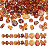 100PCS 10Style Acrylic Bead, Golden Metal Enlaced, Mix Shapes, Mixed Shapes, 10~19.5x8~21x4~12mm, Hole: 1.5~2mm