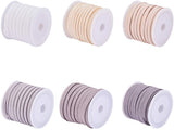 Faux Suede Cord, Faux Suede Lace, Mixed Color, 4x1.5mm, about 5m/roll, 6roll/set