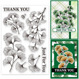 Custom PVC Plastic Clear Stamps, for DIY Scrapbooking, Photo Album Decorative, Cards Making, Ginkgo Leaf, 160x110x3mm