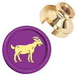 Golden Tone Wax Seal Brass Stamp Heads, for Wax Seal Stamp, Goat, 25x14.5mm