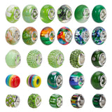 Acrylic & Resin & Polymer Clay Rhinestone European Beads, Large Hole Beads, with Silver Color Core, Rondelle, Mixed Color, Beads: 13.5~14x8~10mm, Hole: 5mm, 54pcs/bag, 1bag/box