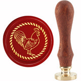 Brass Wax Seal Stamp with Handle, for DIY Scrapbooking, Rooster Pattern, 3.5x1.18 inch(8.9x3cm)