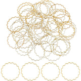 50Pcs Brass Linking Rings, Flower Ring, Real 18K Gold Plated, 24.5x1mm, Inner Diameter: 23.5mm