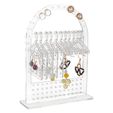 1 Set Transparent Acrylic Earring Display Hanging Stands, Coat Hanger Shaped Earring Organizer Holder with 2 Styles Mini Hangers, Clear, Finish Product: 4x13.95x18cm