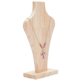 Bust Wooden Necklace Display Stands, Jewelry Holder for Necklace Displays, BurlyWood, 5.55x11.85x22cm