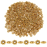 300Pcs Tibetan Style Alloy Beads Daisy Spacer Beads, Granulated Beads, Antique Golden, 6x2mm, Hole: 1.5mm